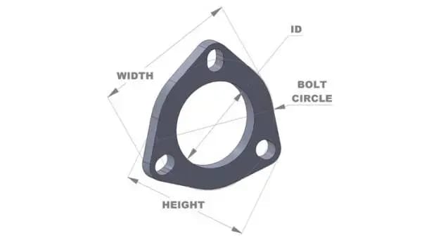 Vibrant 3-Bolt T304 SS Exhaust Flange (3in I.D.) thumbnail 4