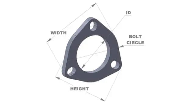 Vibrant 3-Bolt T304 SS Exhaust Flange (3.5in I.D.) thumbnail 2