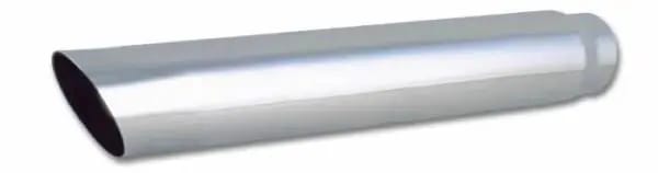 Vibrant 4in Round SS Truck/SUV Exhaust Tip (Single Wall Angle Cut) - 3in inlet 20in long thumbnail 4
