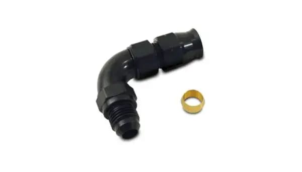 Vibrant 90 Degree 1/2in Tube to Male -8AN Flare Adapter w/ Olive Inserts thumbnail 2