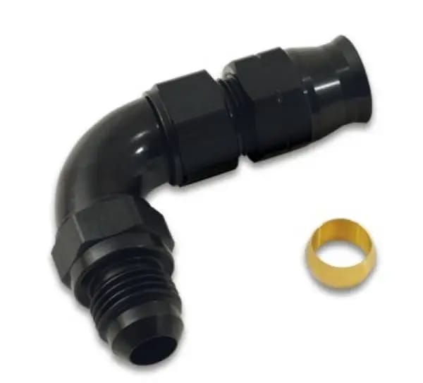 Vibrant 90 Degree 1/2in Tube to Male -8AN Flare Adapter w/ Olive Inserts thumbnail 3