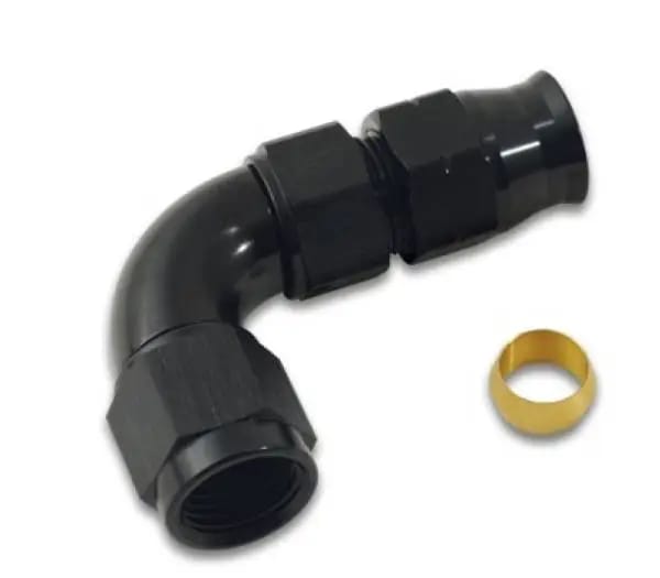 Vibrant 1/2In Tube to -8AN Female 90 Degree Union Adapter Fitting w/ Olive Inserts thumbnail 3