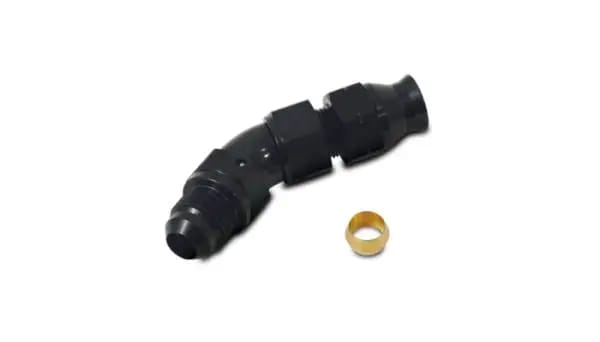 Vibrant 45 Degree 3/8in Tube to Male -6AN Flare Adapter w/ Olive Inserts thumbnail 2