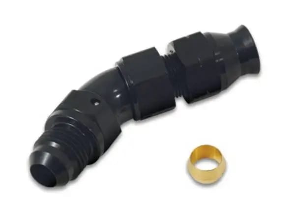 Vibrant 45 Degree 1/2in Tube to Male -8AN Flare Adapter w/ Olive Inserts thumbnail 3
