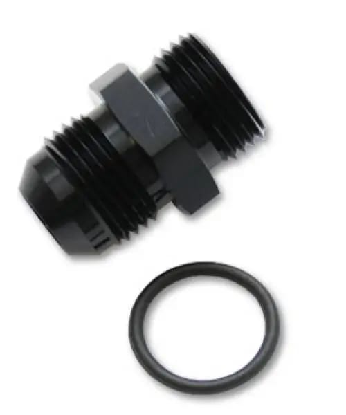 Vibrant -3AN Male Flare to -4 ORB Male Straight Adapter w/O-Ring - Anodized Black thumbnail 3