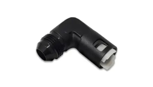 Vibrant 90 Degree Aluminum AN to Female Quick Connect -6AN - 0.375in Hose Size