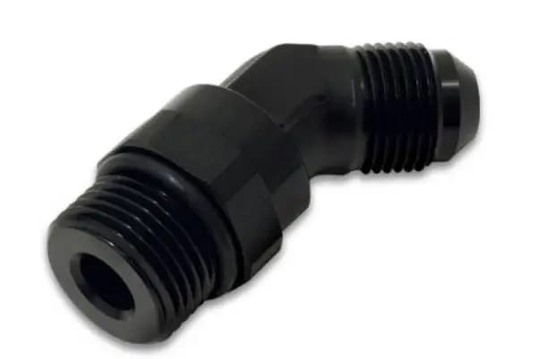 Vibrant -6AN Male Flare to Male -8AN ORB Swivel 45 Degree Adapter Fitting - Anodized Black thumbnail 3