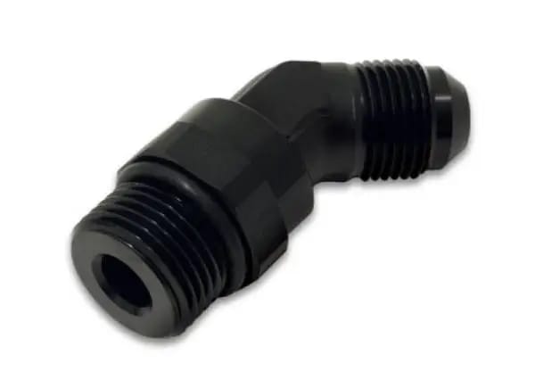 Vibrant -12AN Male to Male -12AN Straight Cut 45 Degree Adapter Fitting - Anodized Black thumbnail 3