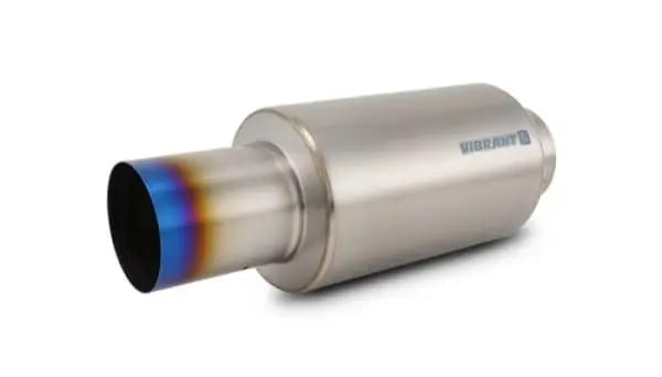 Vibrant Titanium Muffler w/Straight Cut Burnt Tip 4in Inlet / 4in Outlet thumbnail 2