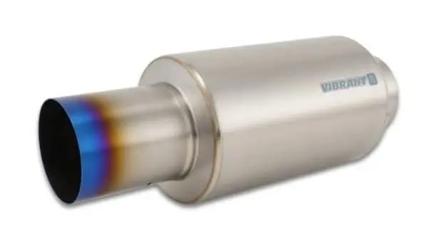 Vibrant Titanium Muffler w/Straight Cut Burnt Tip 4in Inlet / 4in Outlet thumbnail 3