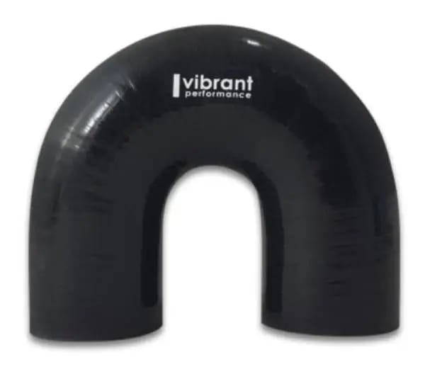 Vibrant 4 Ply Reinforced Silicone Elbow Connector - 1.75in ID x 5.50in Leg 180 Deg Elbow (BLACK) thumbnail 3