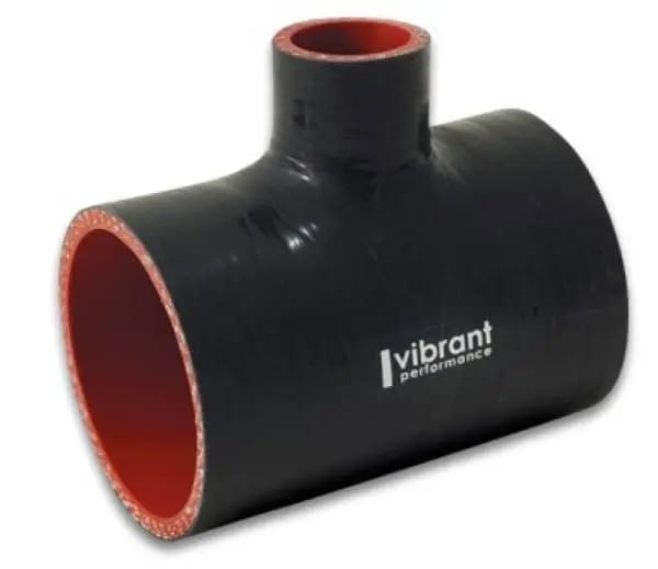 Vibrant 4 Ply Reinforced Silicone T Adapter - 2in Outlet ID x 4in OAL x 1in Branch ID (BLACK) thumbnail 3