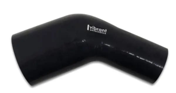 Vibrant 3.50in ID x 3.25in ID Gloss Black Silicone 45 Degree Transition Elbow thumbnail 3