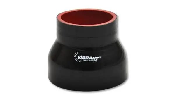 Vibrant 4 Ply Reinforced Silicone Transition Connector - 3in I.D. x 3.5in I.D. x 3in long (BLACK) thumbnail 4
