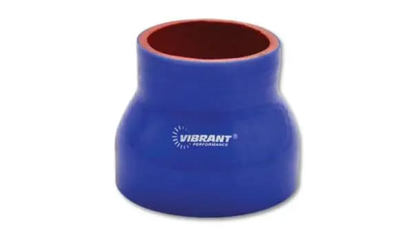 Vibrant 4 Ply Reinforced Silicone Transition Connector - 2in I.D. x 2.5in I.D. x 3in long (BLUE) thumbnail 2