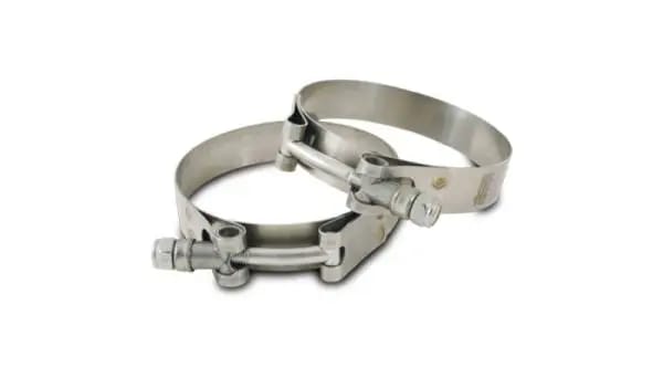 Vibrant SS T-Bolt Clamps Pack of 2 Size Range: 1.49in to 1.84in O.D. For use w/ 1.25in I.D. coupling thumbnail 3