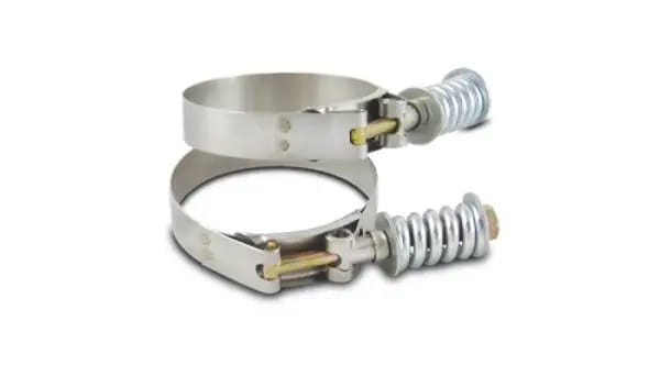 Vibrant SS T-Bolt Clamps Pack of 2 Size Range: 3.22in to 3.52in OD For use w/ 3in ID Coupling thumbnail 3