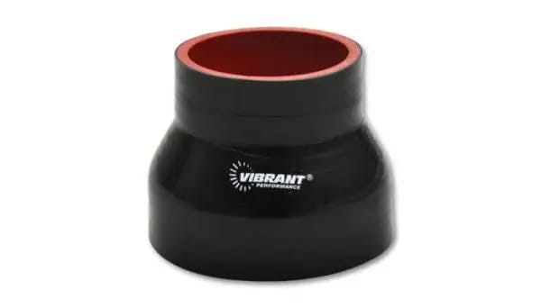 Vibrant 4 Ply Reinforced Silicone Transition Connector - 3.5in I.D. x 4.5in I.D. x 3in long (BLACK) thumbnail 2