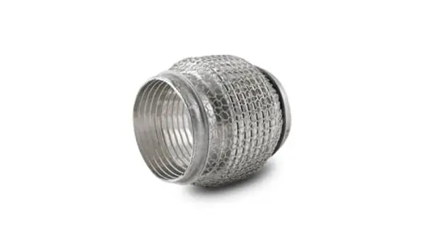 Vibrant SS Flex Coupling with Interlock Liner and Mesh Braid 3in inlet/outlet x 4in long thumbnail 2