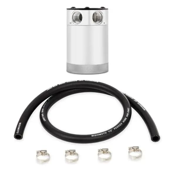 Mishimoto Compact Baffled Oil Catch Can - 2-Port - Polished thumbnail 2