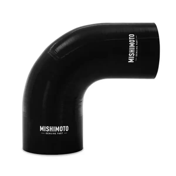 Mishimoto Silicone Reducer Coupler 90 Degree 3.5in to 4in - Black thumbnail 2