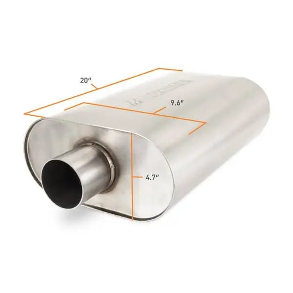 Mishimoto Universal Muffler with 2.5in Center Inlet/Outlet - Brushed thumbnail 3