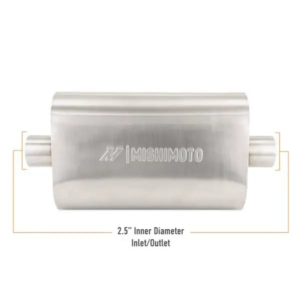 Mishimoto Universal Muffler with 2.5in Center Inlet/Outlet - Brushed thumbnail 4