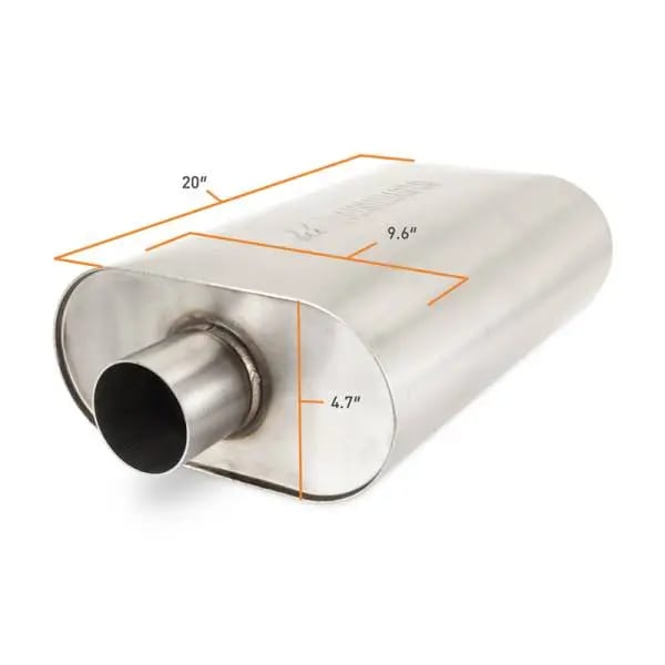 Mishimoto Universal Muffler with 2.5in Center Inlet/Outlet - Brushed thumbnail 5