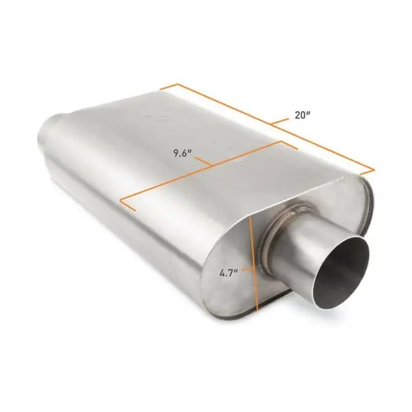 Mishimoto Universal Muffler with 3.0in Offset Inlet/Outlet - Brushed thumbnail 6