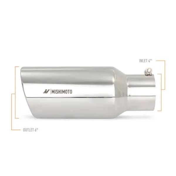 Mishimoto Universal Steel Muffler Tip 4in Inlet 6in Outlet Polished thumbnail 6