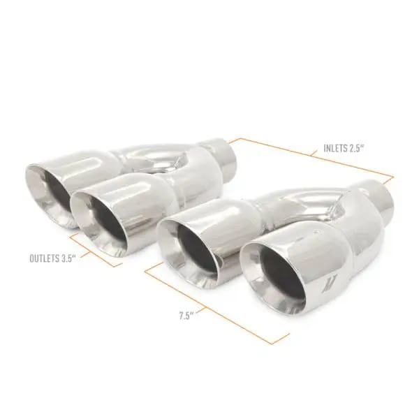 Mishimoto Universal Steel Muffler Tip 2.5in Inlet Dual Y Polished thumbnail 5