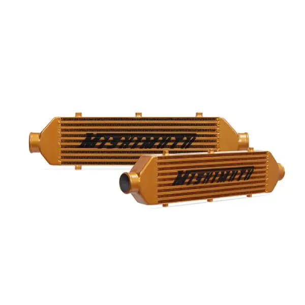 Mishimoto Universal Gold Z Line Intercooler Overall Size: 28x8x3 Core Size: 21x6x2.5 Inlet / Outlet thumbnail 2