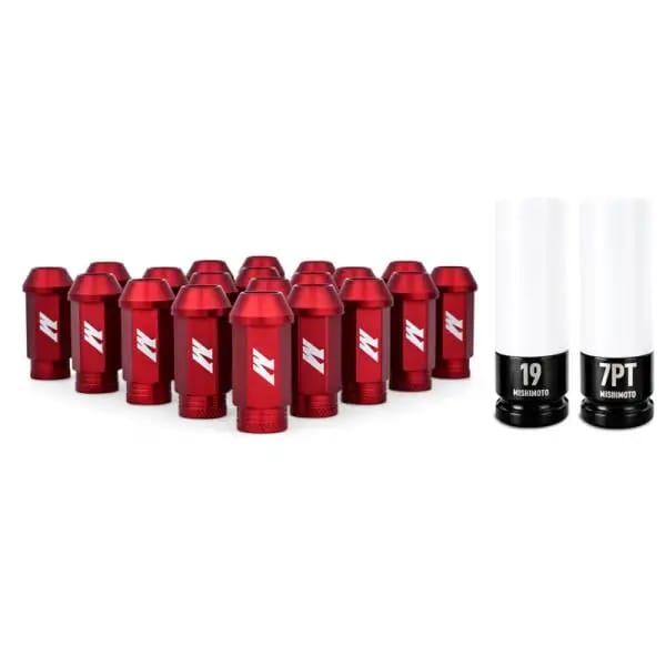 Mishimoto Aluminum Locking Lug Nuts M12x1.5 20pc Set Red thumbnail 2