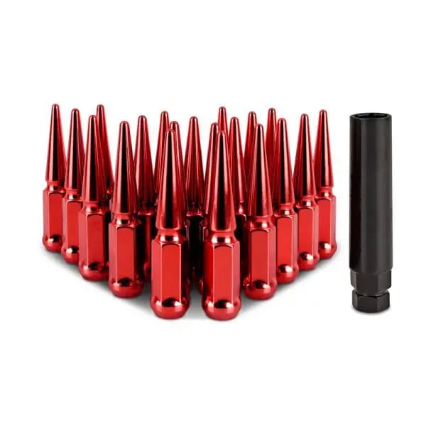 Mishimoto Steel Spiked Lug Nuts M12x1.5 20pc Set - Red thumbnail 2