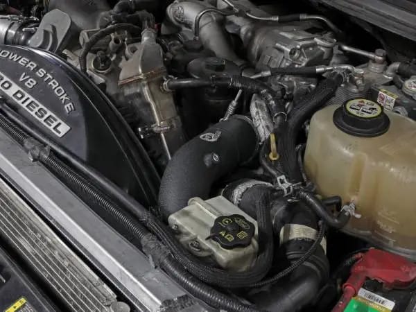 aFe 08-10 Ford Trucks V8-6.4L (td) BladeRunner 3 IN Aluminum Hot Charge Pipe - Black thumbnail 4