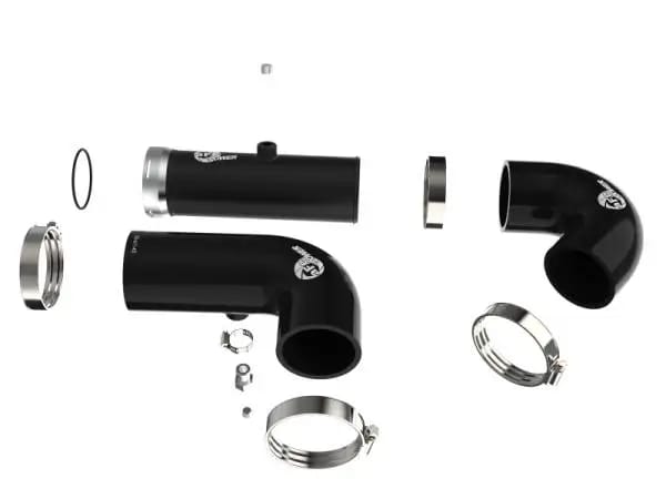aFe BladeRunner Intercooler Hot & Cold Side Tubes Combo 20-21 GM Trucks 3.0L (td) - Black thumbnail 4