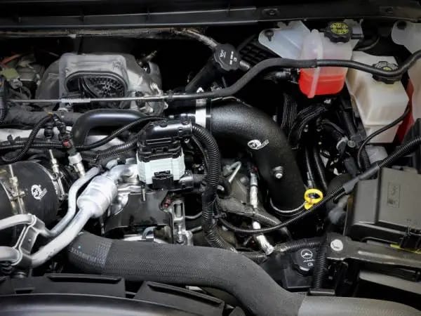 aFe 2024 GM Diesel Trucks V8 6.6L L5P BladeRunner Aluminum 3in Hot & 3.5in Cold Charge Pipe - Black thumbnail 5