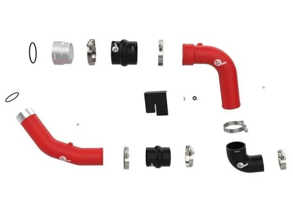 aFe 23-24 Ford Diesel Trucks V8-6.7L (td) BladeRunner Aluminum Hot and Cold Charge Pipe Kit - Red thumbnail 4