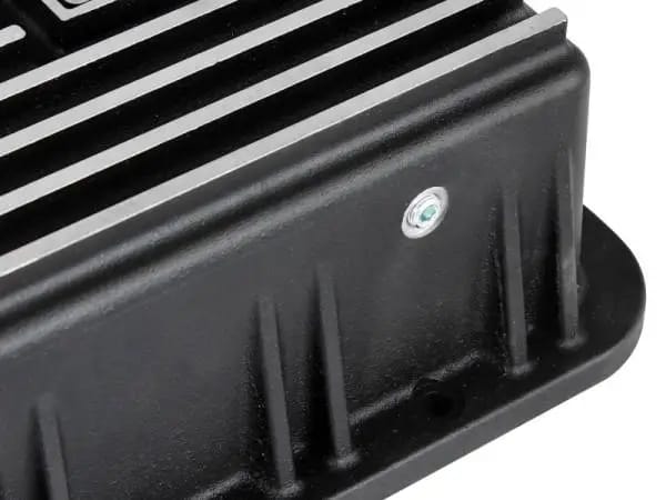 aFe POWER Transmission Pan Ford Trucks 80-92 (AOD Transmission)- Black w/ Machined Fins thumbnail 7