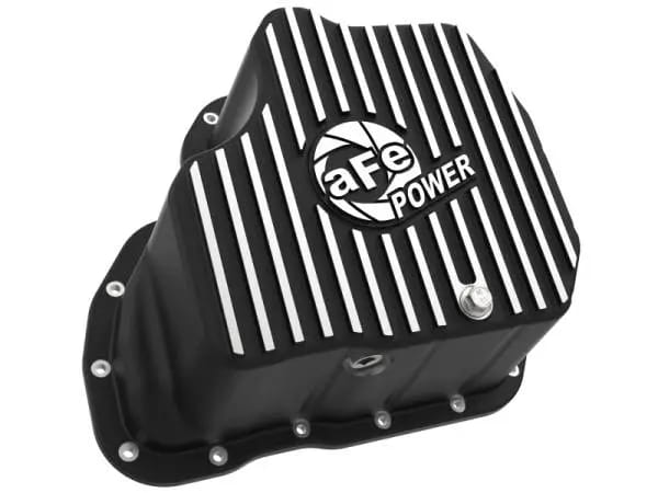 aFe POWER GM Diesel Trucks 01-10 V8-6.6L (td) Pro Series Engine Oil Pan Black w/ Machined Fins thumbnail 2