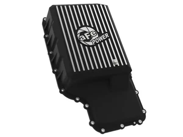 aFe 20-21 Ford Truck w/ 10R140 Transmission Pan Black POWER Street Series w/ Machined Fins thumbnail 2