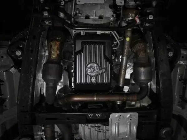 aFe 17-24 Ford F-150 10R60/10R80 Pro Series Rear Transmission Pan Black w/ Machined Fins thumbnail 3
