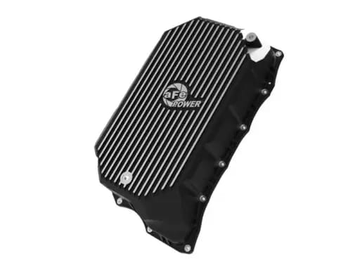 aFe 20-25 GM Diesel V8-6.6L L5P Transmission Pan w/ Machined Fins - Black