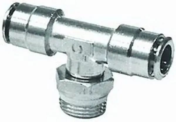 Firestone Male .25in. x 1.4in. x .25in. Branch Swivel Nickel Tee Air Fitting - 25 Pack (WR17603273) thumbnail 2