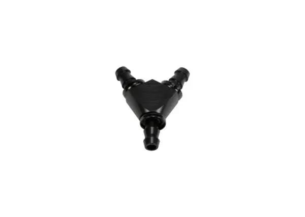 Fleece Performance Universal 3/8in Aluminum Y Barbed Fitting (For -6 Pushlock Hose) - Black Anodized thumbnail 2