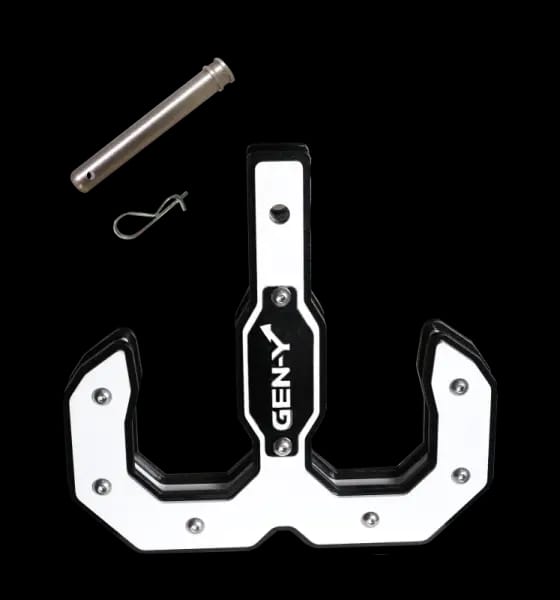 Gen-Y Hulk 2.0 16K Tow Hook 2in Shank w/GH-099 Pin/GH-011 Clip - Black/White thumbnail 2