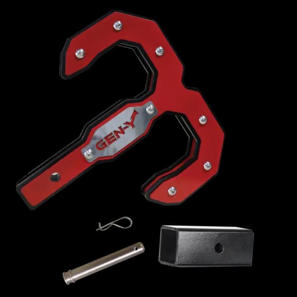 Gen-Y Hulk 2.0 16K Tow Hook 2in Shank w/GH-009 Reducer Sleeve/GH-099 Pin/GH-011 Clip - Black/Red thumbnail 2