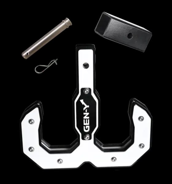 Gen-Y Hulk 2.0 16K Tow Hook 2in Shank w/GH-009 Reducer Sleeve/GH-099 Pin/GH-011 Clip - Black/White thumbnail 2