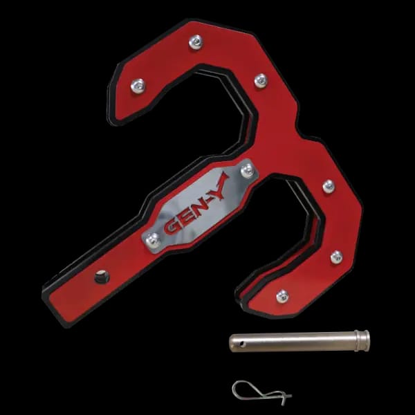 Gen-Y Hulk 2.5 21K Tow Hook 2.5in Shank w/GH-099 Pin/GH-011 Twist Clip - Black/Red thumbnail 2