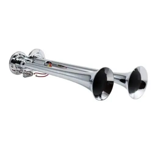 Kleinn Chrome Dual Horn/ 15In/12.25In - Chrome-Plated Zinc Alloy